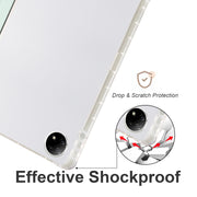 For vivo Pad2 12.1inch 3-folding Transparent TPU Smart Leather Tablet Case with Pen Slot(Light Green)