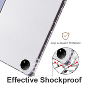 For vivo Pad2 12.1inch 3-folding Transparent TPU Smart Leather Tablet Case with Pen Slot(Purple)