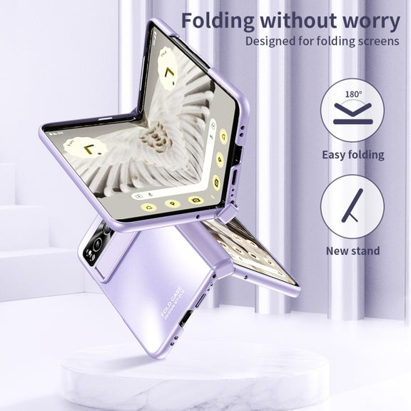 For Google Pixel Fold Integrated Electroplating Folding All-inclusive Phone Case(Purple)