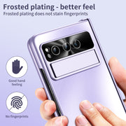 For Google Pixel Fold Integrated Electroplating Folding All-inclusive Phone Case with Pen Slot & Hinge(Purple)