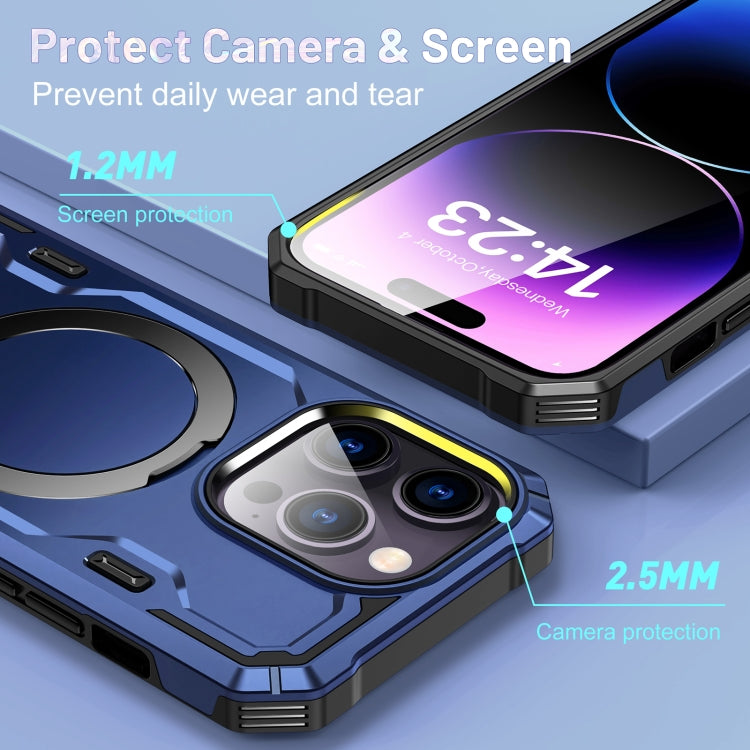For iPhone 13 Pro Max Patronus MagSafe Magnetic Holder Phone Case(Navy Blue) - iPhone 13 Pro Max Cases by PMC TechLife | Online Shopping South Africa | PMC TechLife