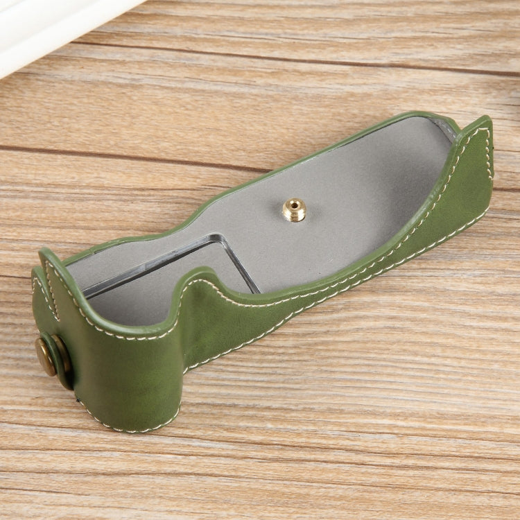 For Canon EOS R50 1/4 inch Thread PU Leather Camera Half Case Base(Green) - Half Case by PMC TechLife | Online Shopping South Africa | PMC TechLife | Buy Now Pay Later Mobicred