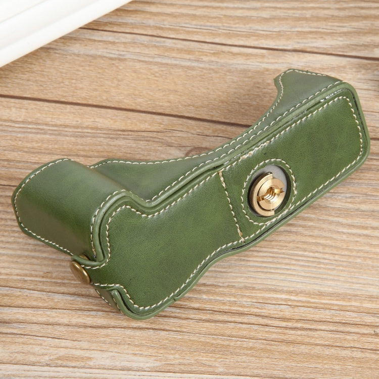 For Canon EOS R50 1/4 inch Thread PU Leather Camera Half Case Base(Green) - Half Case by PMC TechLife | Online Shopping South Africa | PMC TechLife | Buy Now Pay Later Mobicred