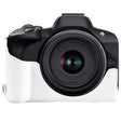For Canon EOS R50 1/4 inch Thread PU Leather Camera Half Case Base(White) - Half Case by PMC TechLife | Online Shopping South Africa | PMC TechLife | Buy Now Pay Later Mobicred
