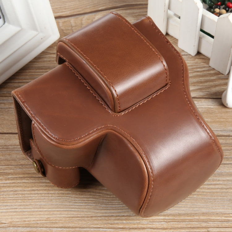 For Canon EOS R50 Full Body Magnetic Leather Camera Case Bag with Strap, Deluxe Edition(Coffee) - Leather Bag by PMC TechLife | Online Shopping South Africa | PMC TechLife | Buy Now Pay Later Mobicred