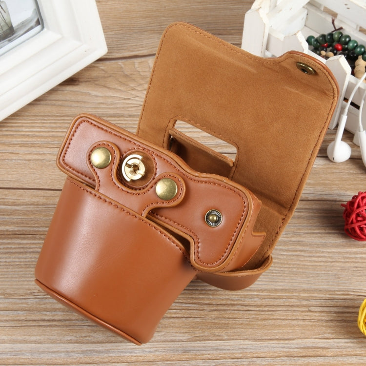 For Canon EOS R50 Full Body Magnetic Leather Camera Case Bag with Strap, Regular Edition(Brown) - Leather Bag by PMC TechLife | Online Shopping South Africa | PMC TechLife | Buy Now Pay Later Mobicred