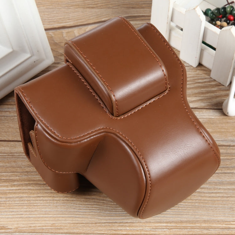 For Canon EOS R50 Full Body Magnetic Leather Camera Case Bag with Strap, Regular Edition(Coffee) - Leather Bag by PMC TechLife | Online Shopping South Africa | PMC TechLife | Buy Now Pay Later Mobicred