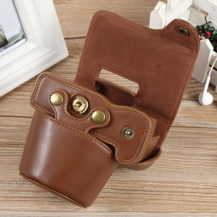 For Canon EOS R50 Full Body Magnetic Leather Camera Case Bag with Strap, Regular Edition(Coffee) - Leather Bag by PMC TechLife | Online Shopping South Africa | PMC TechLife | Buy Now Pay Later Mobicred