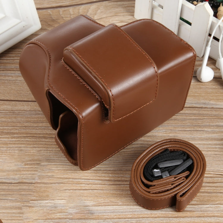 For Canon EOS R50 Full Body Magnetic Leather Camera Case Bag with Strap, Regular Edition(Coffee) - Leather Bag by PMC TechLife | Online Shopping South Africa | PMC TechLife | Buy Now Pay Later Mobicred