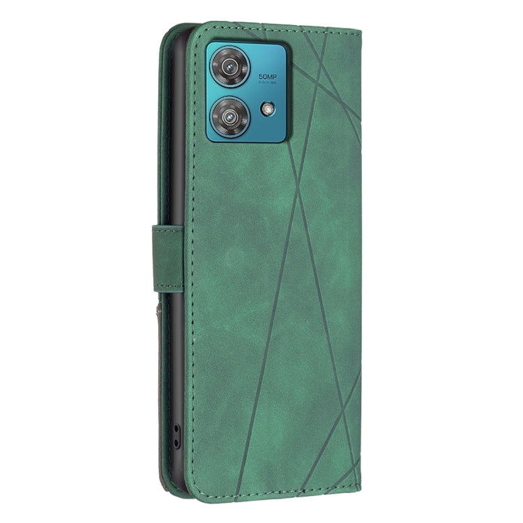 For Motorola Edge 40 Neo Magnetic Buckle Rhombus Texture Leather Phone Case(Green) - free shipping - PMC TechLife - Order now!