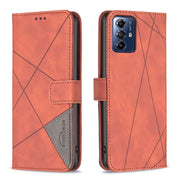 For Motorola Moto G Play 2024 Magnetic Buckle Rhombus Texture Leather Phone Case(Brown)