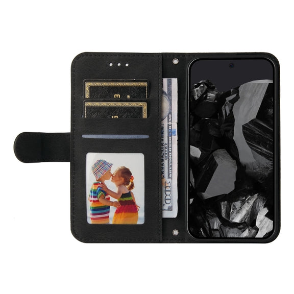 For Google Pixel 9 Pro Skin Feel Life Tree Metal Button Leather Phone Case(Black)