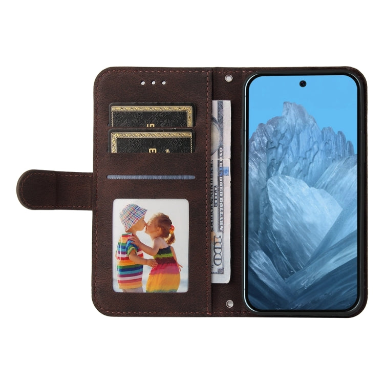 For Google Pixel 9 Skin Feel Life Tree Metal Button Leather Phone Case(Brown) - Google Cases by PMC TechLife | Online Shopping South Africa | PMC TechLife | Buy Now Pay Later Mobicred