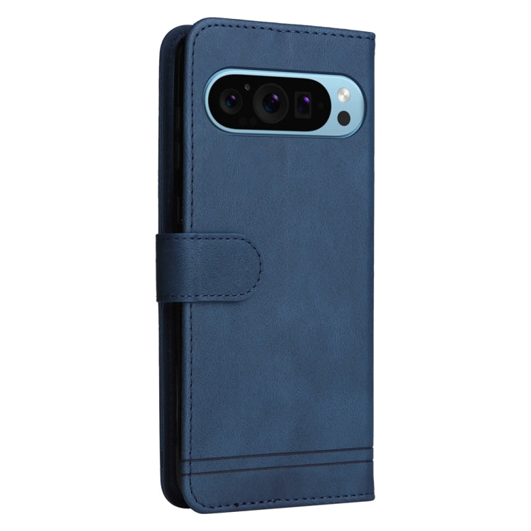 For Google Pixel 9 Skin Feel Life Tree Metal Button Leather Phone Case(Blue) - Google Cases by PMC TechLife | Online Shopping South Africa | PMC TechLife | Buy Now Pay Later Mobicred