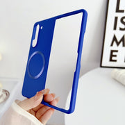 For Samsung Galaxy Z Fold5 Skin Feel Magsafe Magnetic Shockproof PC Phone Case(Dark Blue)