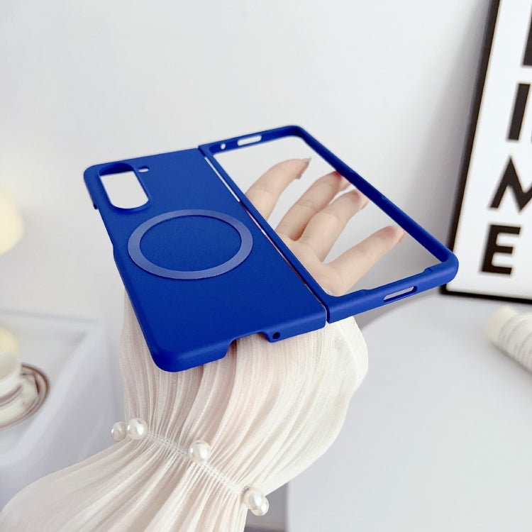 For Samsung Galaxy Z Fold5 Skin Feel Magsafe Magnetic Shockproof PC Phone Case(Dark Blue)