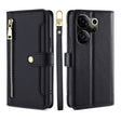 For Tecno Camon 20 Premier 5G Sheep Texture Cross-body Zipper Wallet Leather Phone Case(Black) - Tecno Cases by PMC TechLife | Online Shopping South Africa | PMC TechLife | Buy Now Pay Later Mobicred