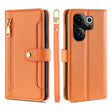For Tecno Camon 20 Premier 5G Sheep Texture Cross-body Zipper Wallet Leather Phone Case(Orange) - Tecno Cases by PMC TechLife | Online Shopping South Africa | PMC TechLife | Buy Now Pay Later Mobicred