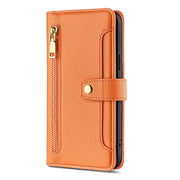 For Tecno Camon 20 Premier 5G Sheep Texture Cross-body Zipper Wallet Leather Phone Case(Orange)