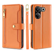 For Tecno Camon 20 Pro 5G Sheep Texture Cross-body Zipper Wallet Leather Phone Case(Orange) - Tecno Cases by PMC TechLife | Online Shopping South Africa | PMC TechLife | Buy Now Pay Later Mobicred