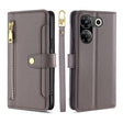 For Tecno Camon 20 Pro 5G Sheep Texture Cross-body Zipper Wallet Leather Phone Case(Grey) - Tecno Cases by PMC TechLife | Online Shopping South Africa | PMC TechLife | Buy Now Pay Later Mobicred