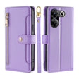 For Tecno Camon 20 Pro 5G Sheep Texture Cross-body Zipper Wallet Leather Phone Case(Purple) - Tecno Cases by PMC TechLife | Online Shopping South Africa | PMC TechLife | Buy Now Pay Later Mobicred