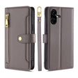 For Tecno Pova Neo 3 Sheep Texture Cross-body Zipper Wallet Leather Phone Case(Grey) - Tecno Cases by PMC TechLife | Online Shopping South Africa | PMC TechLife | Buy Now Pay Later Mobicred