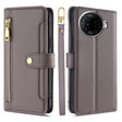 For Tecno Camon 30 Pro 5G Sheep Texture Cross-body Zipper Wallet Leather Phone Case(Grey) - Tecno Cases by PMC TechLife | Online Shopping South Africa | PMC TechLife | Buy Now Pay Later Mobicred