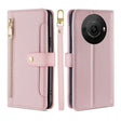 For Sharp Aquos R8 Pro SH-51 Sheep Texture Cross-body Zipper Wallet Leather Phone Case(Pink) - More Brand by PMC TechLife | Online Shopping South Africa | PMC TechLife | Buy Now Pay Later Mobicred