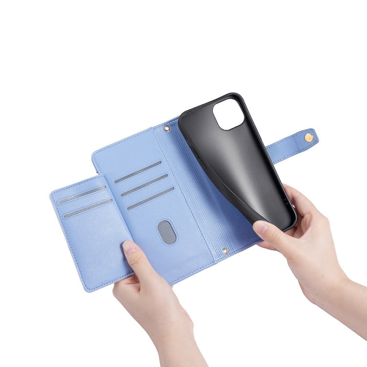 For Sharp Aquos sense8 Sheep Texture Cross-body Zipper Wallet Leather Phone Case(Blue) - More Brand by PMC TechLife | Online Shopping South Africa | PMC TechLife | Buy Now Pay Later Mobicred