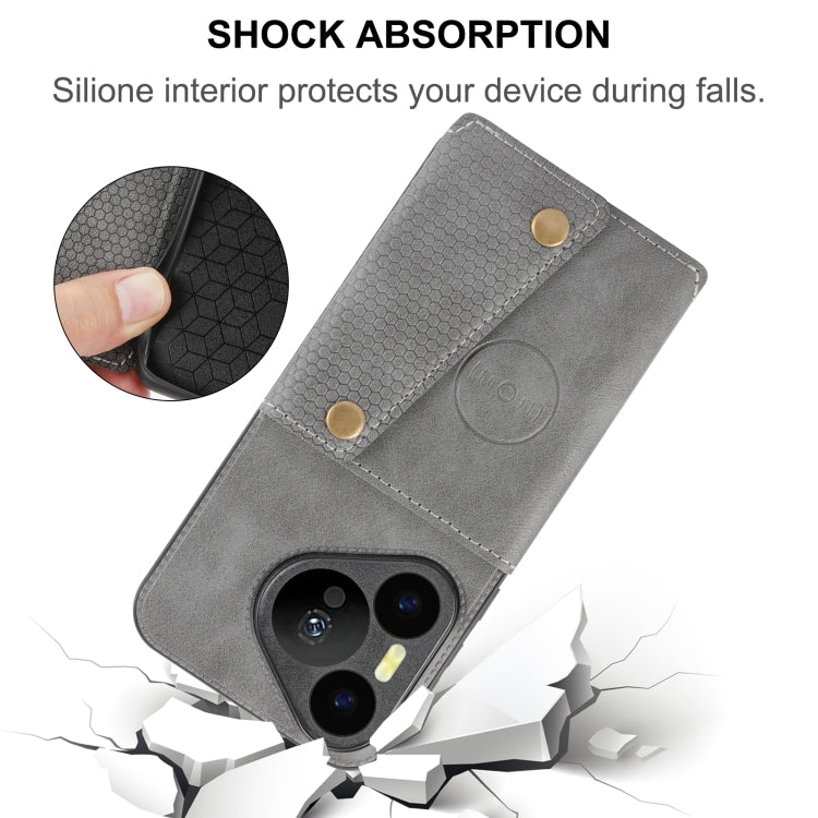 For Huawei Pura 70 Pro Double Buckle Card Slots Magnetic Phone Case(Black) - Huawei Cases by PMC TechLife | Online Shopping South Africa | PMC TechLife | Buy Now Pay Later Mobicred