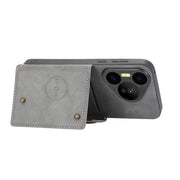 For Huawei Pura 70 Pro Double Buckle Card Slots Magnetic Phone Case(Grey)