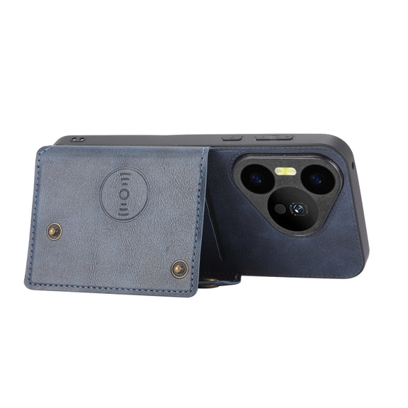 For Huawei Pura 70 Pro Double Buckle Card Slots Magnetic Phone Case(Blue)