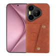 For Huawei Pura 70 Pro Double Buckle Card Slots Magnetic Phone Case(Brown) - Huawei Cases by PMC Jewellery | Online Shopping South Africa | PMC Jewellery | Buy Now Pay Later Mobicred