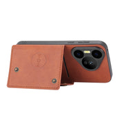 For Huawei Pura 70 Pro Double Buckle Card Slots Magnetic Phone Case(Brown)