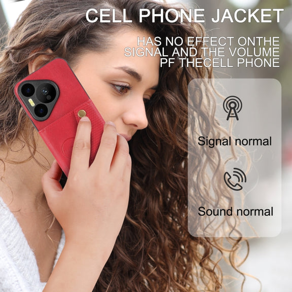 For Huawei Pura 70 Pro Double Buckle Card Slots Magnetic Phone Case(Red)