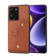 For Xiaomi Redmi Note 12R /Redmi 12 5G Double Buckle Card Slots Magnetic Phone Case(Brown) - Xiaomi Cases by PMC TechLife | Online Shopping South Africa | PMC TechLife | Buy Now Pay Later Mobicred