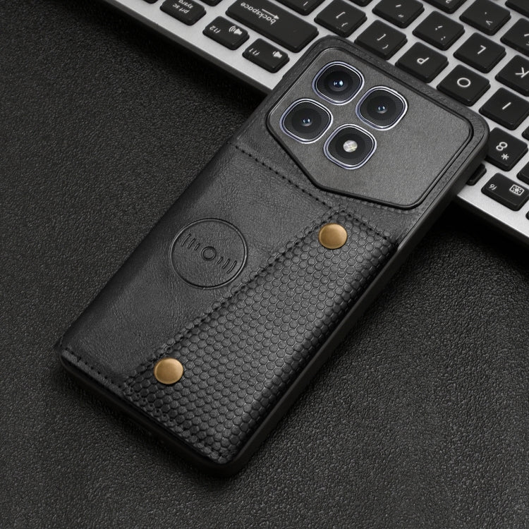 For Xiaomi Redmi K70 Ultra Double Buckle Card Slots Magnetic Phone Case(Black)