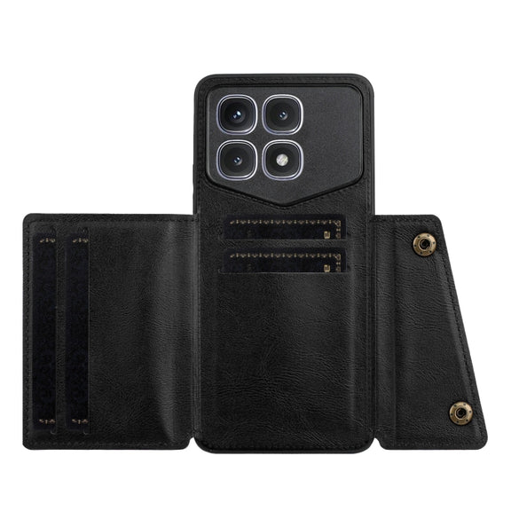 For Xiaomi Redmi K70 Ultra Double Buckle Card Slots Magnetic Phone Case(Black)
