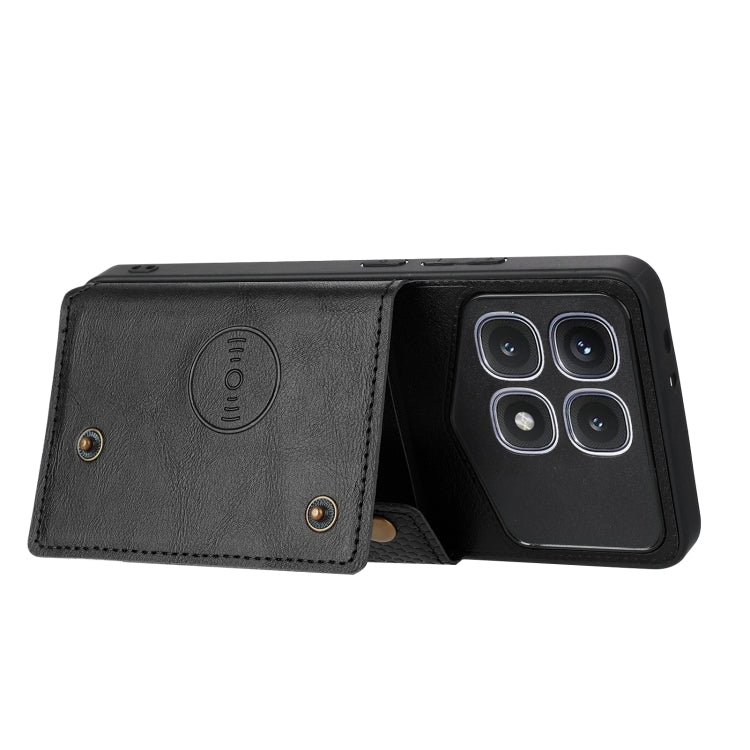 For Xiaomi Redmi K70 Ultra Double Buckle Card Slots Magnetic Phone Case(Black)