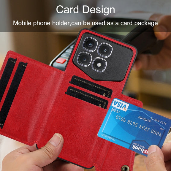 For Xiaomi Redmi K70 Ultra Double Buckle Card Slots Magnetic Phone Case(Black)