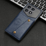 For Xiaomi Redmi K70 Ultra Double Buckle Card Slots Magnetic Phone Case(Blue)