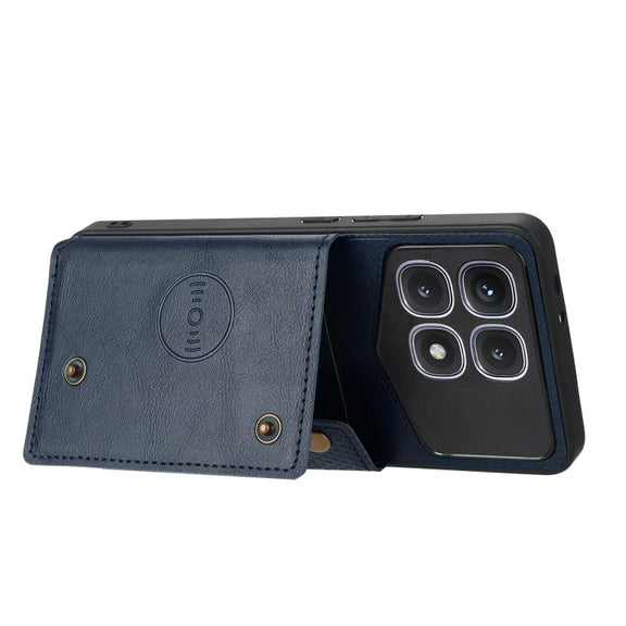 For Xiaomi Redmi K70 Ultra Double Buckle Card Slots Magnetic Phone Case(Blue)
