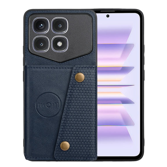 For Xiaomi Redmi K70 Ultra Double Buckle Card Slots Magnetic Phone Case(Blue)