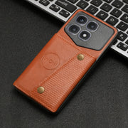For Xiaomi Redmi K70 Ultra Double Buckle Card Slots Magnetic Phone Case(Brown)