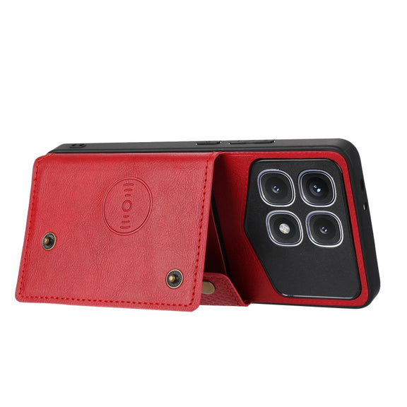 For Xiaomi Redmi K70 Ultra Double Buckle Card Slots Magnetic Phone Case(Red)