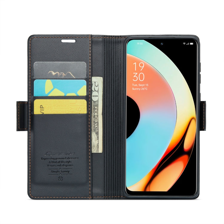 For Realme 10 Pro 5G CaseMe 023 Butterfly Buckle Litchi Texture RFID Anti-theft Leather Phone Case(Black) - Realme Cases by CaseMe | Online Shopping South Africa | PMC TechLife | Buy Now Pay Later Mobicred