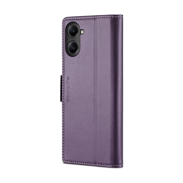 For Realme 10 Pro 5G CaseMe 023 Butterfly Buckle Litchi Texture RFID Anti-theft Leather Phone Case(Pearly Purple)