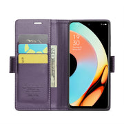 For Realme 10 Pro 5G CaseMe 023 Butterfly Buckle Litchi Texture RFID Anti-theft Leather Phone Case(Pearly Purple)