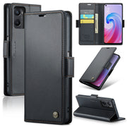 For Realme 9i 4G CaseMe 023 Butterfly Buckle Litchi Texture RFID Anti-theft Leather Phone Case(Black)
